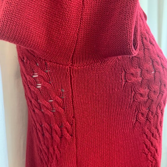 Twin-Set Simona Barbieri Long Swing Red Cardigan - Picture 9 of 13